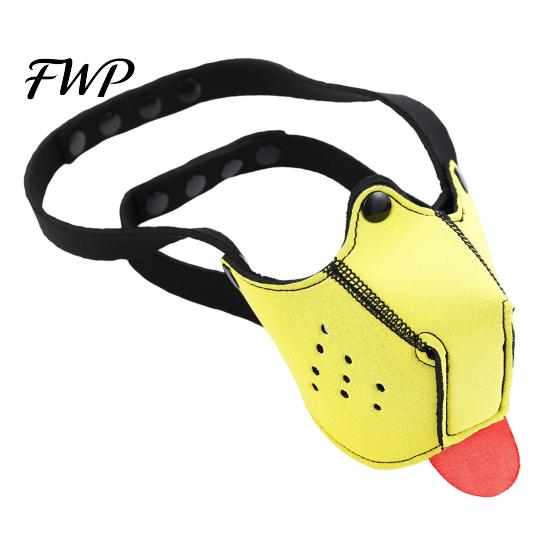 Puppy Mask for Women Neoprene Tongue Mask, Adjustable Muzzle Mouth Gag Couples, Elastic Breathable Hood Dog Role Play, BDSM Sex Toy Men Play Equipment
