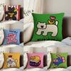 Custom Happy Dog Pillow Case Anti-dustmite Pillowcase Invisible Zipper Silky Short Plush Sofa Cushion Cover