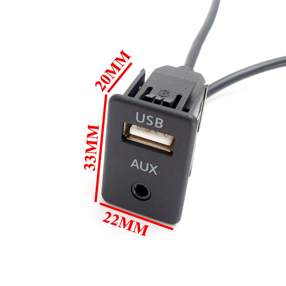 3.5mm Aux USB to 2 RCA Male Stereo Socket Extension Cable