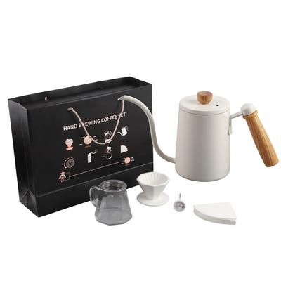 5 Stück/Set Pour Over Kaffeebereiter Set Brühen Drip Coffee Kaffeekanne Filter Trichter Set Geschenk Beige