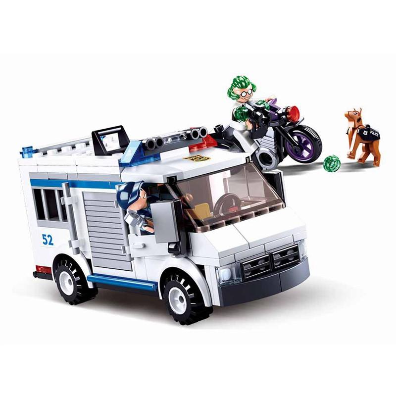 SLUBAN SWAT Children's Toys Car Boy Assembling Building Blocks criminal investigation Police Truck Dog