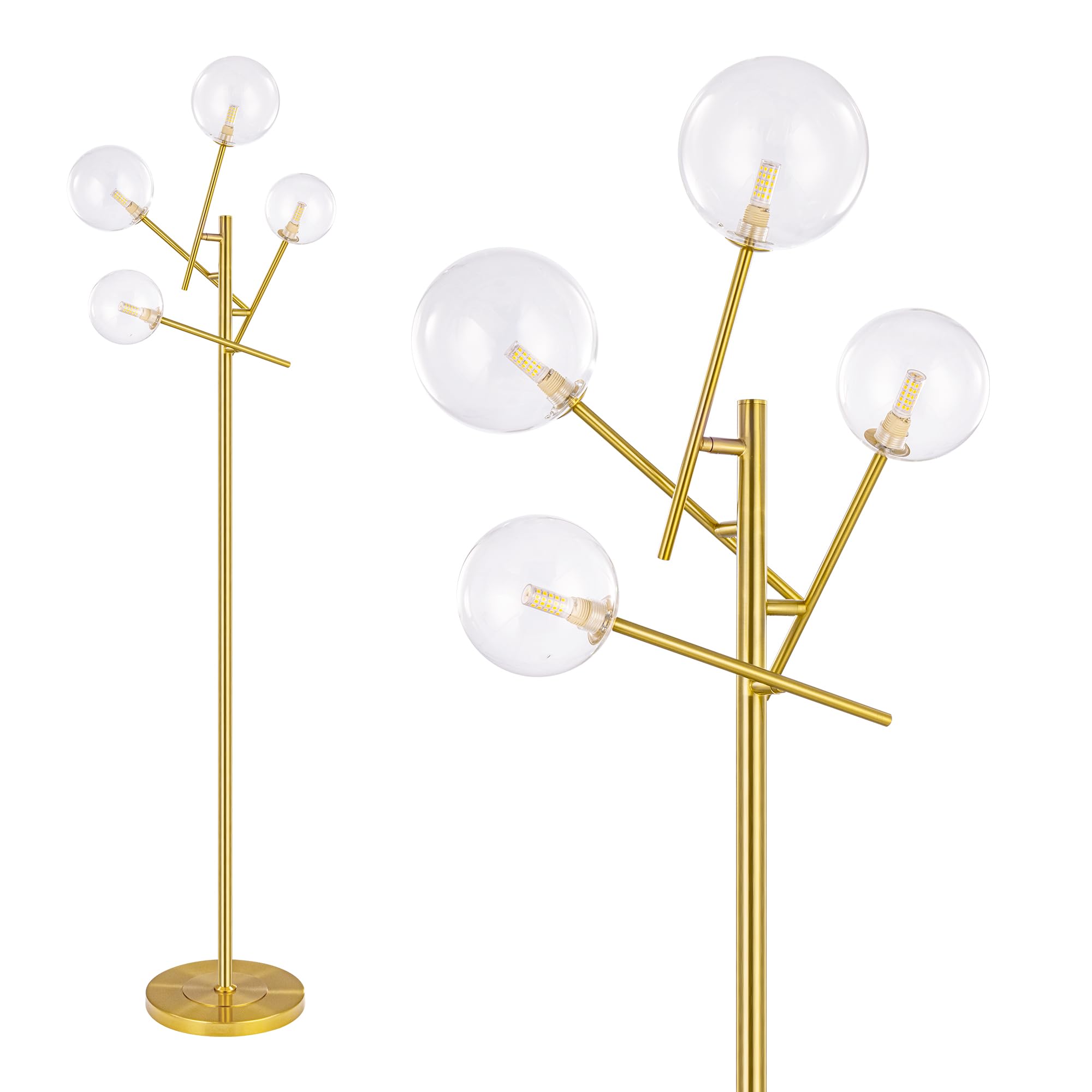 

Chende Floor Lamp Stylish Floor Light Stand Light Gold Glass Bedside Round Bedroom Indirect Lighting Modern Elegant Hotel-like FL-4LIGHT-GLASS-JP