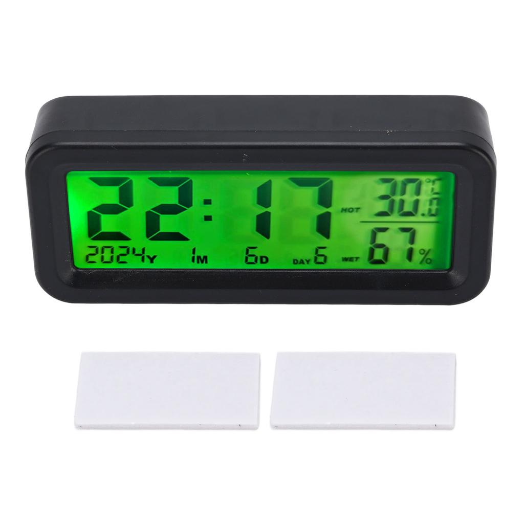 Solar Car Dashboard Clock Automatic Night Display Backlight Automotive Digital Clock Temperature