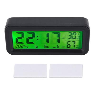 Relógio de Painel Solar para Carro Automático Visor Noturno Luz de Fundo Relógio Digital Automotivo Temperatura