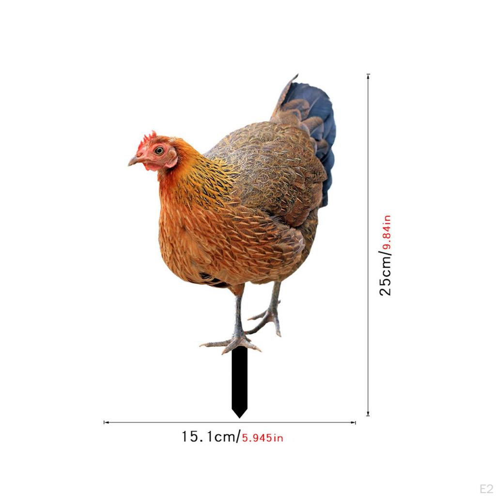 Decorative Hen Garden Stake Animal Statue Stakes Gifts Patio Realistic Yard Art