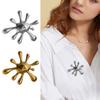 Vintage Hollow Irregular Ripple Brooch Collectible Brooch Stainless Steel Texture Suitable for Fashionable Women Present