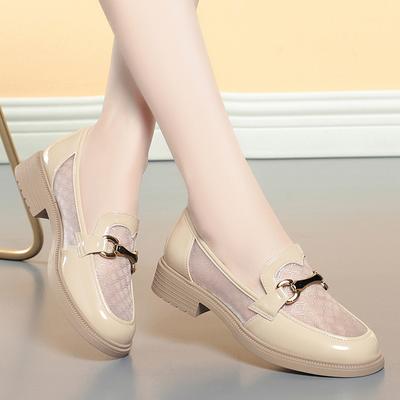Letnie mokasyny damskie w stylu brytyjskim z siateczką i ażurowym wzorem, modne buty z miękkiej skóry 2025, retro obuwie biurowe, wsuwane czółenka Grace