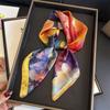 French retro imitation silk printing women's silk scarf square scarf premium shawl sunscreen neck scarf headscarf scarf