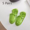 5 Paia di Calzini da Donna Primavera Estate Colore Unico Basso Silicone Antiscivolo Colore Caramella Invisibili