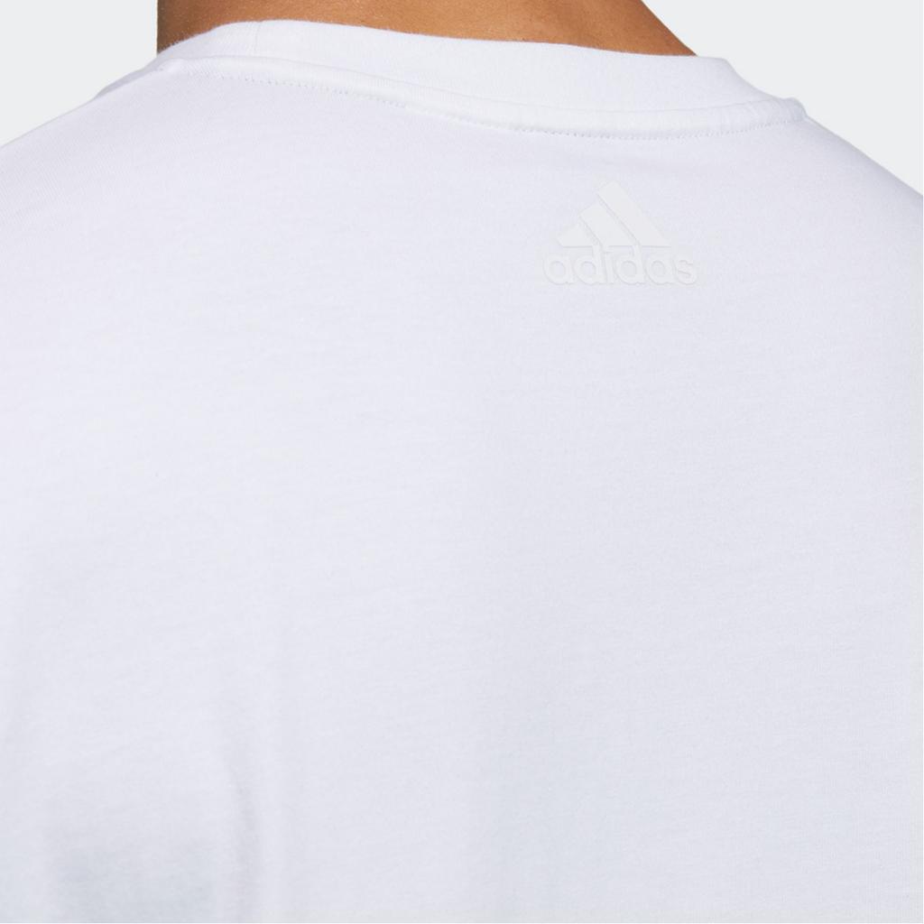 Adidas Graphic Print Logo Sport Loose Short Sleeve T-Shirt Men Tops White GP0839