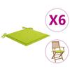 Day and Night - Day and Night Garden Chair Cushions 6 Pcs Green Oxford Fabric 40x40x3 Cm
