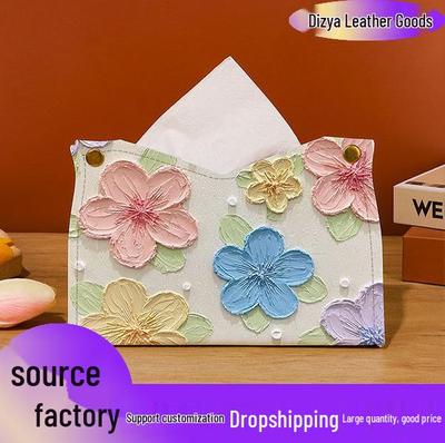 Luxurious Colorful Floral Tissue Box for Home & Car Décor