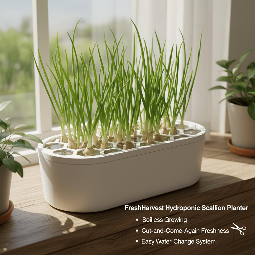 2 PCS Multifunctional Hydroponic Pot for Regrowing Scallions And Garlic,Comes with a Scissor Support Frame for Easy Access to Scissors