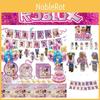 Conjunto de Talheres para Festa de Aniversário Infantil com Tema de Jogo de Menina Rosa Suprimentos de Decorações de Menina Roblox