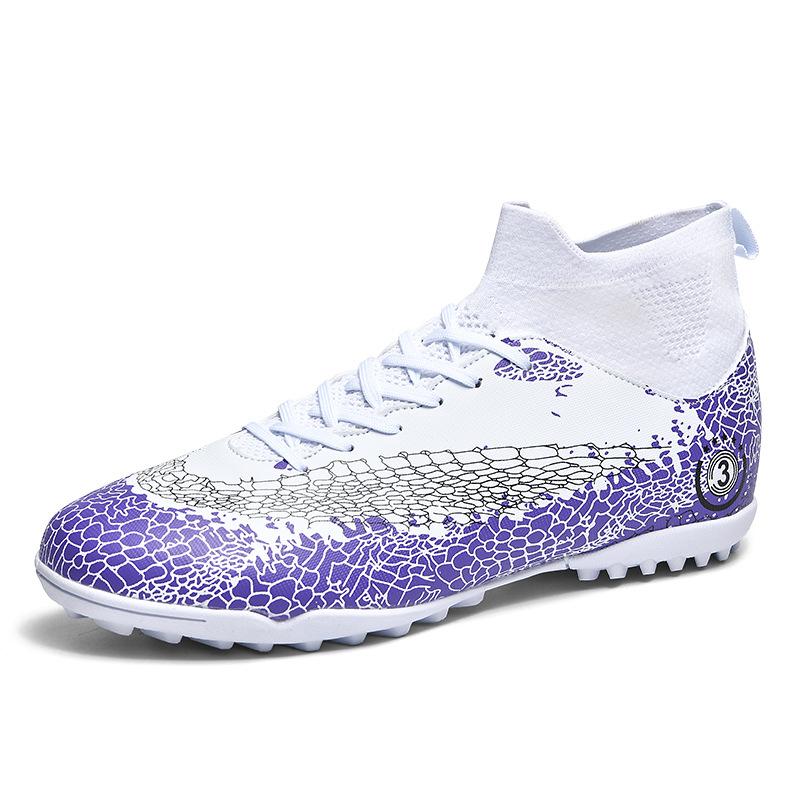 Foreign trade football shoes men's high-top youth student competition training shoes large size outdoor spike training shoes men