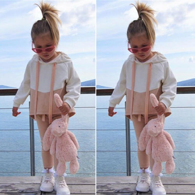 Toddler Kids Boys Girls Tracksuit Set Hooded Top Long Pants Outfits Clothes