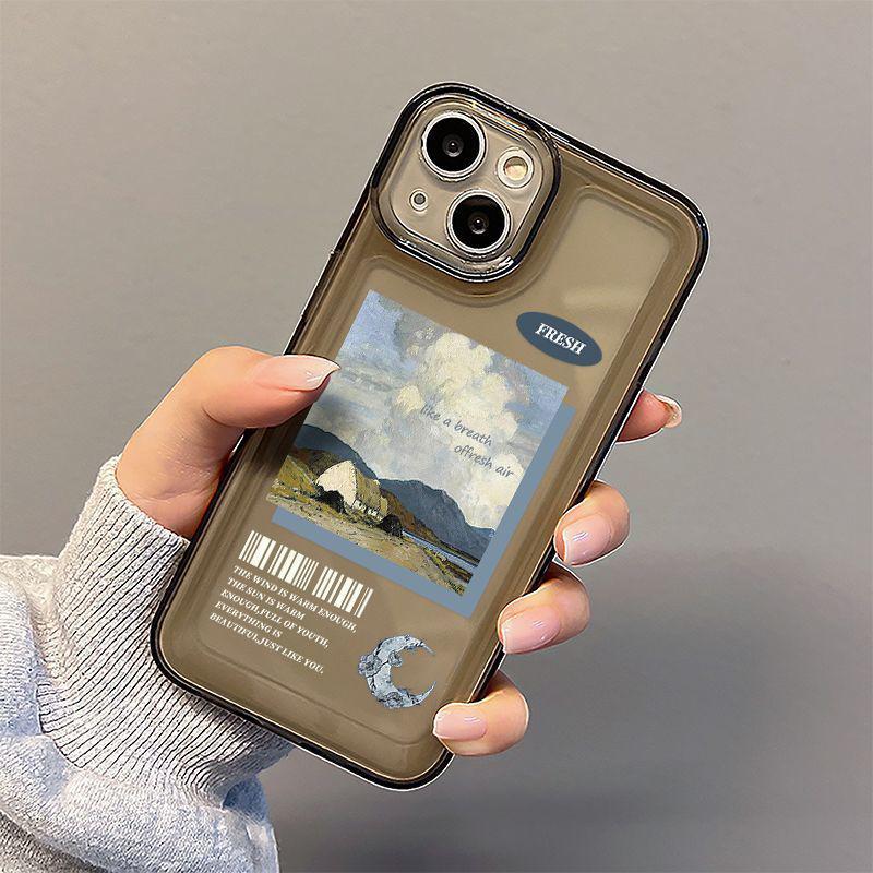 Oil painting landscape iPhone11 mobile phone case Apple 11Promax/11Pro/11 transparent XR/XS soft 1P Europe and America