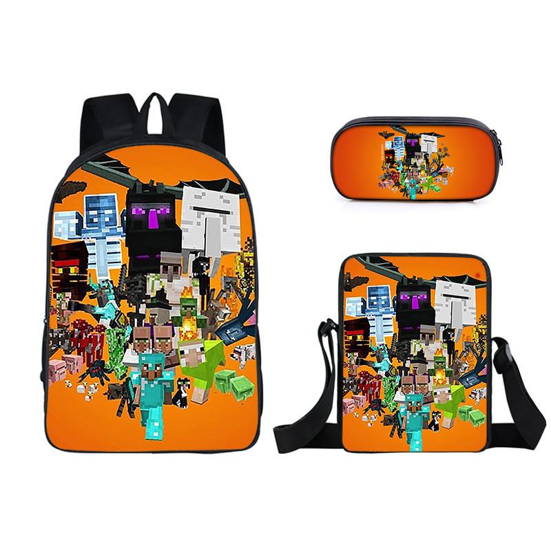 Minecraft Cartoon Game Character Printed Children Large Capacity Backpack