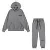Mens Hooded Oversized Cotton Sweatshirt With Flocked Letter Print Warm Lined Casual Pullover