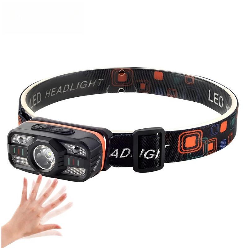 Sensor Headlamp LED High Bright Rechargeable Headlights with RED Light Waterproof Fishing Camping Cycling Induction Head Light