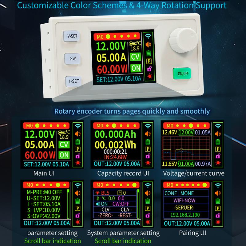 XY7025S 1750W 25A CNC BUCK DC Power Supply  Adjustable CV CC CW Step-Down Converter MPPT Charging 12-85V To 0-70V WIFI 485 IR