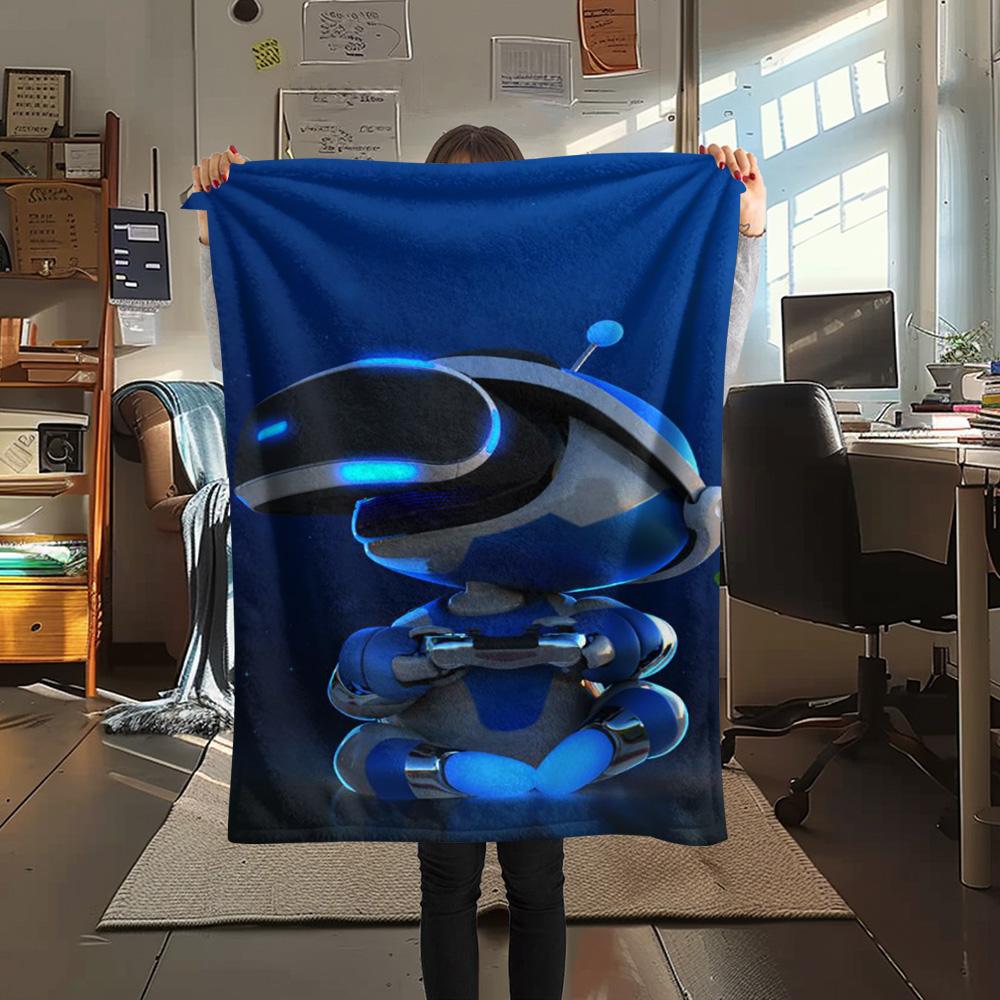 1PC ASTRO BOT Patterned Flannel Blanket Suitable For All Seasons for Home Decor Warmth and Comfort Gifts Holiday Present