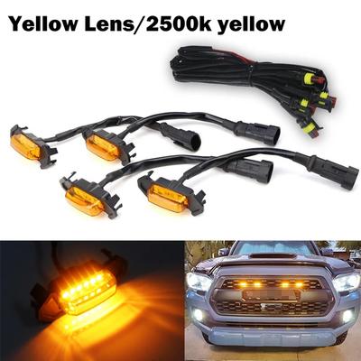 Para Toyota Tacoma 2015- 2020 Carro LED Grade Luz Estroboscópica de Advertência Lâmpada Diurna Grade DRL Branco Âmbar 4PCS