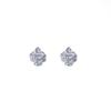 Exquisite Three-Dimensional Square Earrings, Light Luxury Temperament Niche Zircon Earrings, Micro-Inlaid Hollow Design Earrings