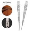 Stainless Steel Wedge Feeler Ruler 0-15mm Welding Taper Ruler Hole Inspection Tool Gap Gauge
