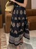 Bohemian Women's High-Waist Floral A-Line Skirt for Spring/Summer Casual Beach Vacations