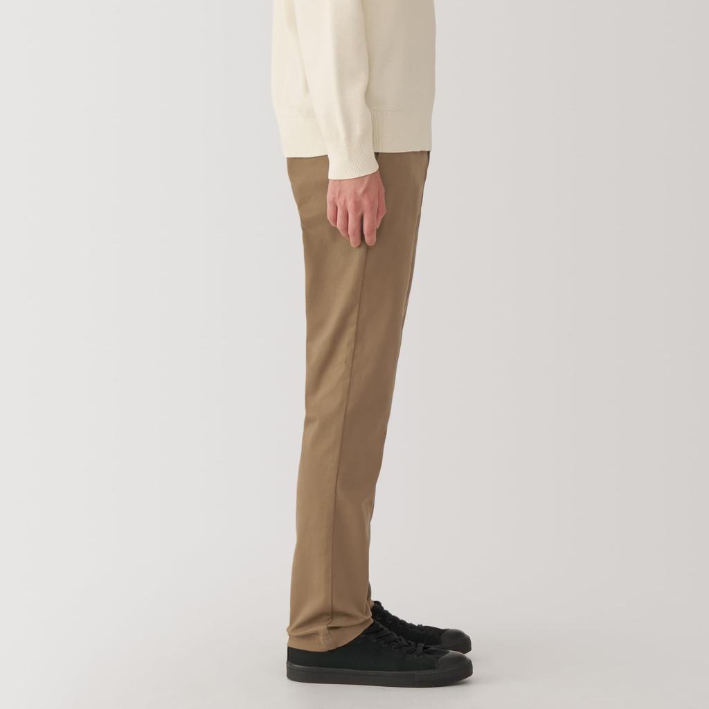 MUJI Men's Warm Cotton Brushed Chino Slim Pants, Dark Beige, Size 82, AE0XZA4A
