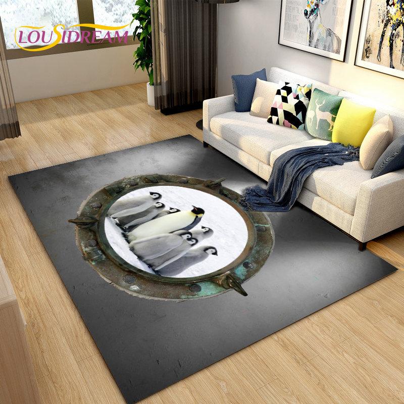 3D Illusion Animal,Zoon,Beast Area Rug Large,Carpet for Living Room Bedroom Sofa,Kitchen Doormat Non-slip Floor Mat Tapis Salon