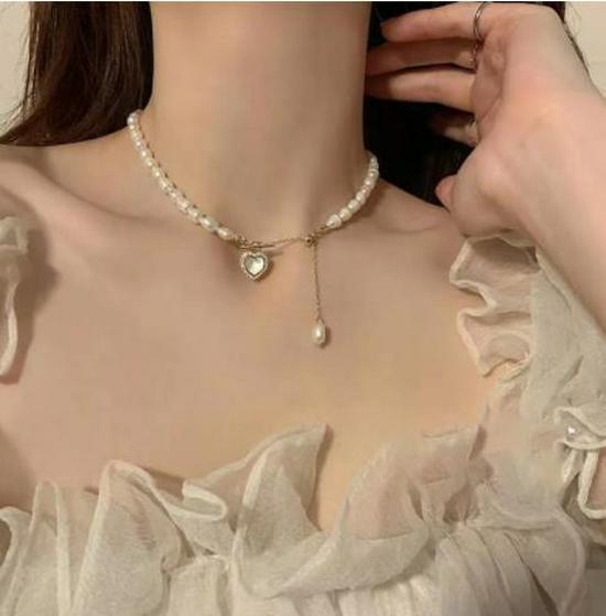 

Комплект из ожерелья и серег в форме сердца с розовыми бриллиантами и цирконами - милая, стильная, горячая девчонка, легкая, роскошная цепочка на ключицу