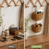 Plastic Wall Hanging Basket Woven Design Fruit Vegetable Holder Woven Storage Basket  for Kitchen