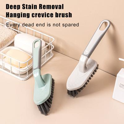 Floor Brush Ergonomic Non-slip Handle Tough Bristles Labor-saving Bathroom Toilet Handled Notch Ground Seam Brush for Hotel