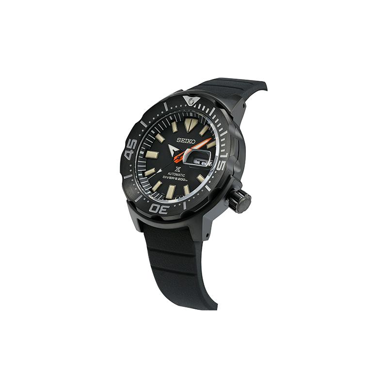 Seiko Prospex Series Black Limited Edition Canned Diving Automatic Silicone Strap Men's Watch Black Dial SRPH13K1