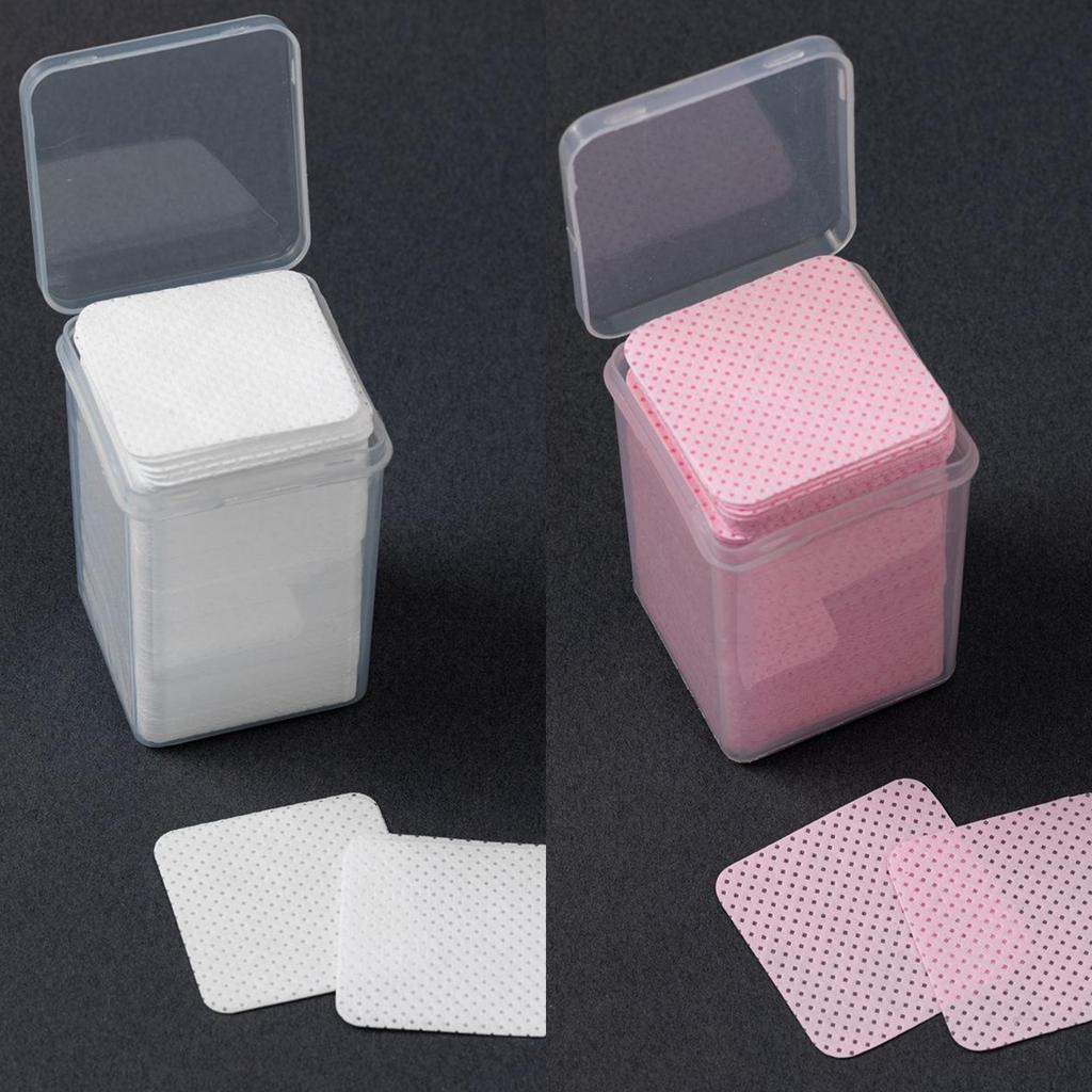 Nail Cleaning Cotton Pads 2pc Set Square Shape Soft Absorbent Cotton Sheets for Nail Polish Removal and Nail Care Storage Containers Included
