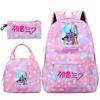 3Pcs/set Anime Cartoon Demon Hunters Printed Backpack Handbag Pencil Case for Teenger Student Girl Boy Large Capacity Waterproof Bookbag