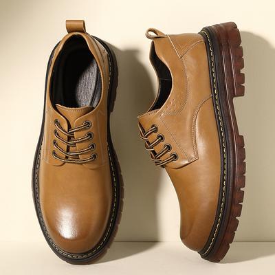 2024 Spring Leather Shoes for Men Business Low-top Casual Shoes for Men Single Large Size