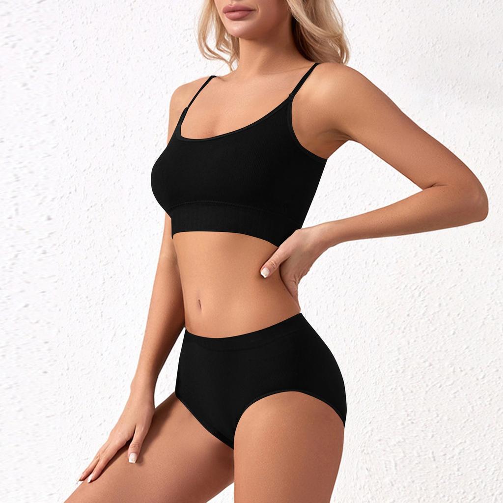 Women's Y Back Sports Bra - Padded Low Impact Spaghetti Thin Strap Workout Yoga Top