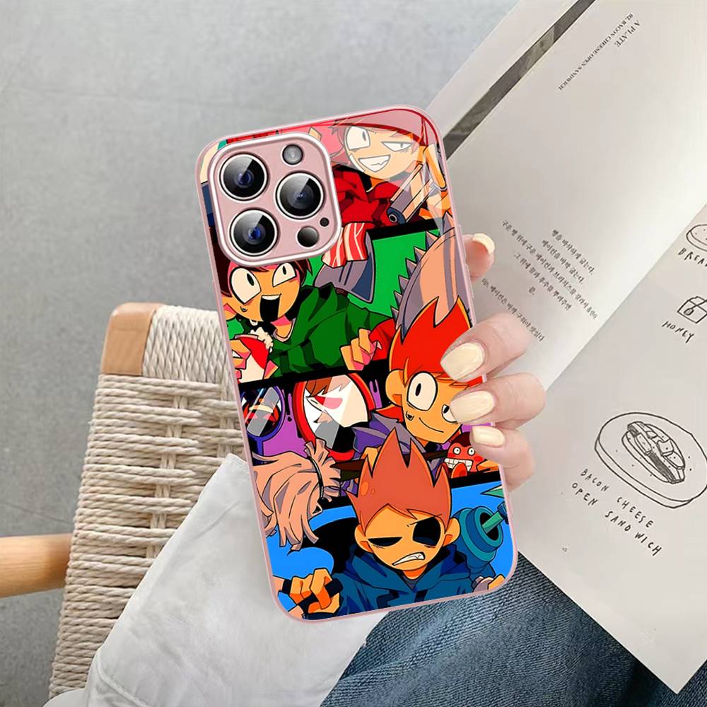 Dessin Animé Mignon E-Eddsworlds Verre Trempé Pour Iphone 14 13 12 11 Pro Mini XS MAX 14Plus X XS XR Coque