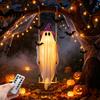 Beleuchteter Geist für Baumdekoration Halloween Schwingendes Hängedekor mit LED-Lichterkette Außen Dekoration, Verstellbare Party Requisiten Hof Beleuchtung