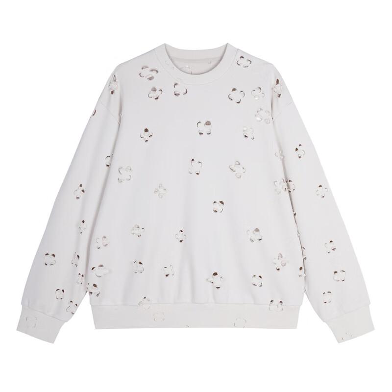 JNBY 2024 Spring Hollow-Out Loose Pullover Sweatshirt