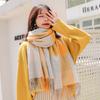 Large Plaid Wool Scarf for Women Koream Autumn Warm Shawls and Wraps Pashmina Winter Wool Scarves Blanket Echarpe Stole Ladies