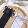 Japanese Lolita Retro White Satin Bow Trendy Cool Dark Jk Two Wear Stacked Calf Socks