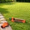 Lawn Sprinkler with Weighted Base 17 Anti-Clog Nozzles Adjustable Water Spray