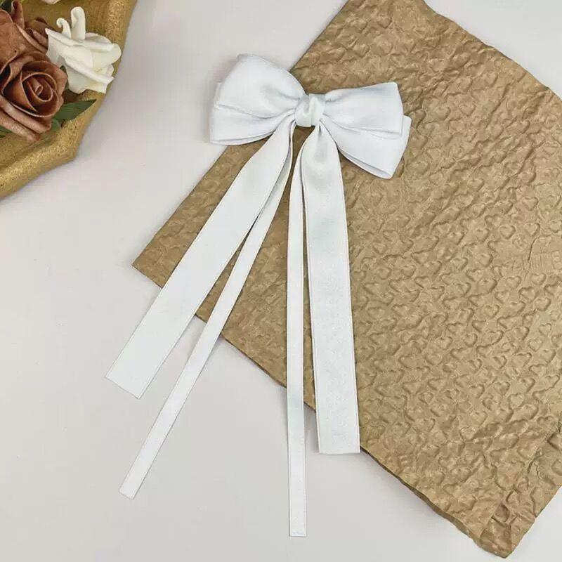 

Корейские Элегантные Длинные Заколки для Волос с Ленточными Бантами для Женщин Девочек Зажимы для Волос Шпильки Аксессуары Заколки Головной Убор Size fits all