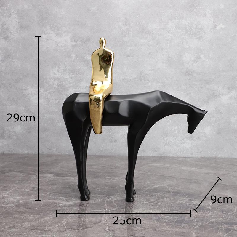 

Minimalist Modern Character Sculpture Resin Rider Handicrafts Desk Decoration Creative Abstract Ornaments Home Decor Accessories золотистий