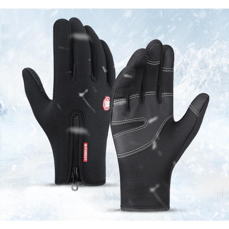 Outdoor autumn and winter sports men's and women's velvet touch screen windproof and cold warm ski riding gloves