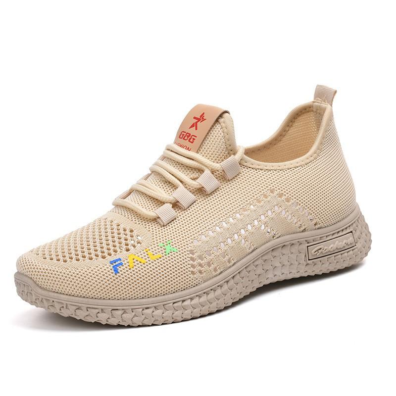 Womens Breathable Mesh Flat Walking Shoes With Non-Slip Rubber Sole Lightweight Casual Lace-Up Sneakers Fall